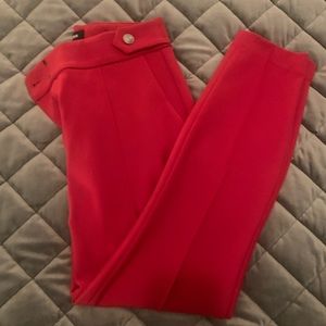 Express red skinny stretch suit pants in Kodak Red